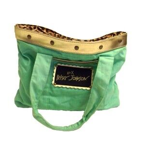 Betsey Johnson Lightweight Blue Cotton Demi Straps Animal Print Lining.